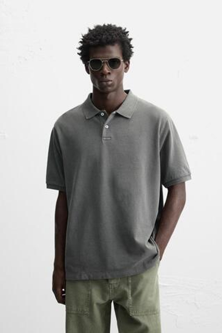 ZARA ПОЛО ПИКЕ , АНТРАЦИТОВО-СЕРЫЙ