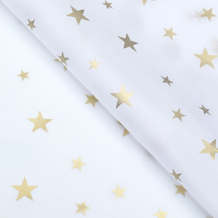 Бумага упаковочная тишью, новогодняя упаковка "Звезды",50 х 66 см., 7896214