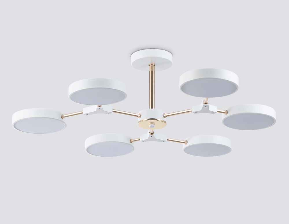 Светильник светодиодный подвесной FL516333/6 WH/FGD белый/золото 108W 3000-6000K D780*210 (без ПДУ)