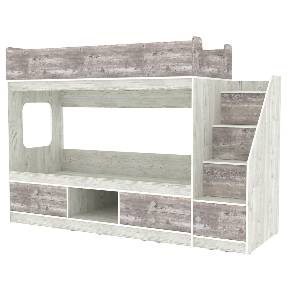 Двухъярусная кровать КарИВи Л-Д606.3 75х190 Винтерберг Бетон