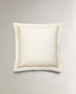 ZARA HOME АТЛАСНАЯ НАВОЛОЧКА С ВЫШИВКОЙ, ЗОЛОТОЙ
