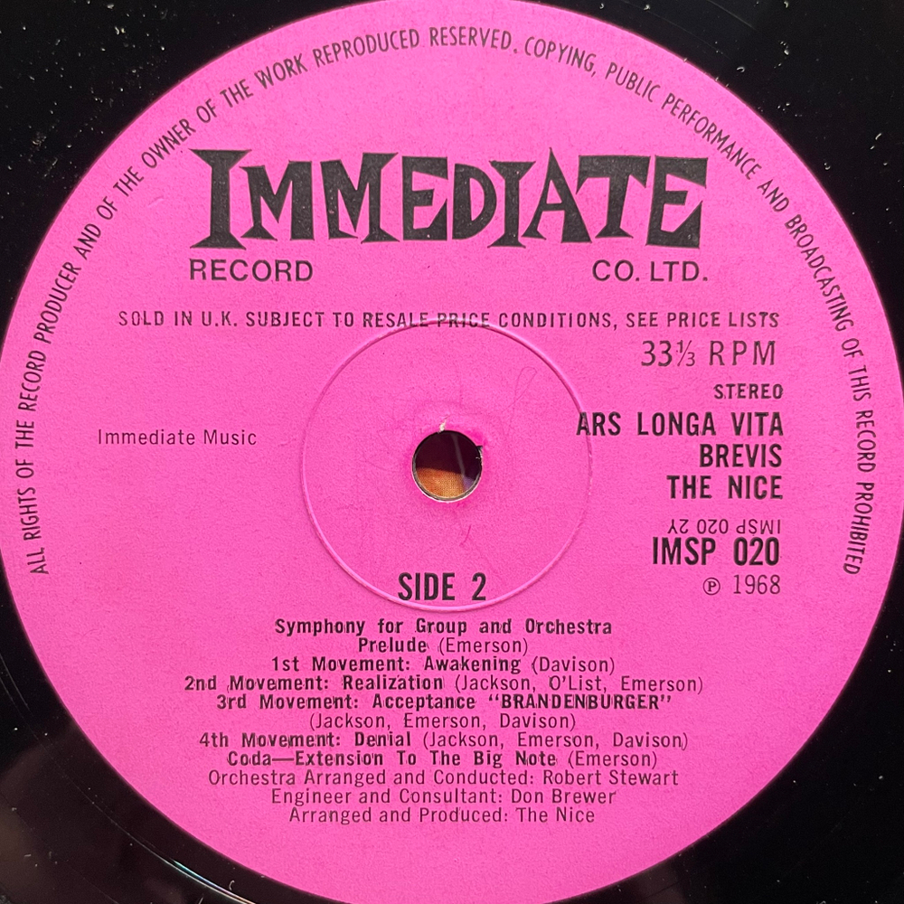 The Nice ‎– Ars Longa Vita Brevis (Англия 1968г.)