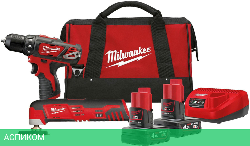 Набор электроинструментов Milwaukee М12 ВPP2D-402В (4933441250)