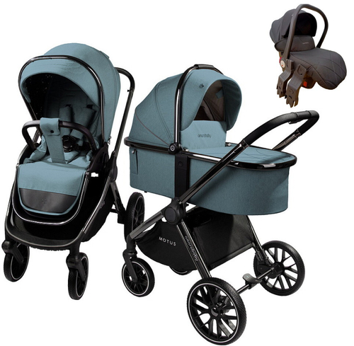 Детская коляска AmaroBaby Motus V2 3 в 1 бирюзовый