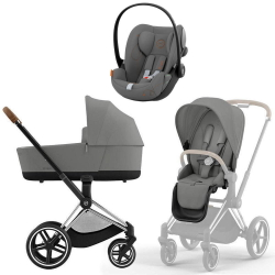 Коляска Cybex Priam IV Chrome Brown complete и автокресло Cloud G i-Size Lava Grey 3 в 1 Mirage Grey