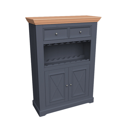 Комод-бар «Форест» 2 двери 2 ящика серый 7012/бейц-масло