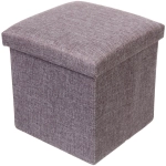 Пуфик для хранения вещей складной «ВЕСТА», цвет пастельно серый, 31*31*30.5см