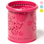 Подставка-стакан для канцтоваров Alingar, металлическая, круглая, узор "Бабочка", ассорти