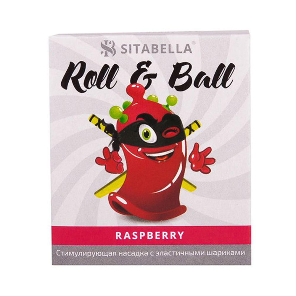 Стимулирующий презерватив-насадка Sitabella Roll & Ball Raspberry 1427