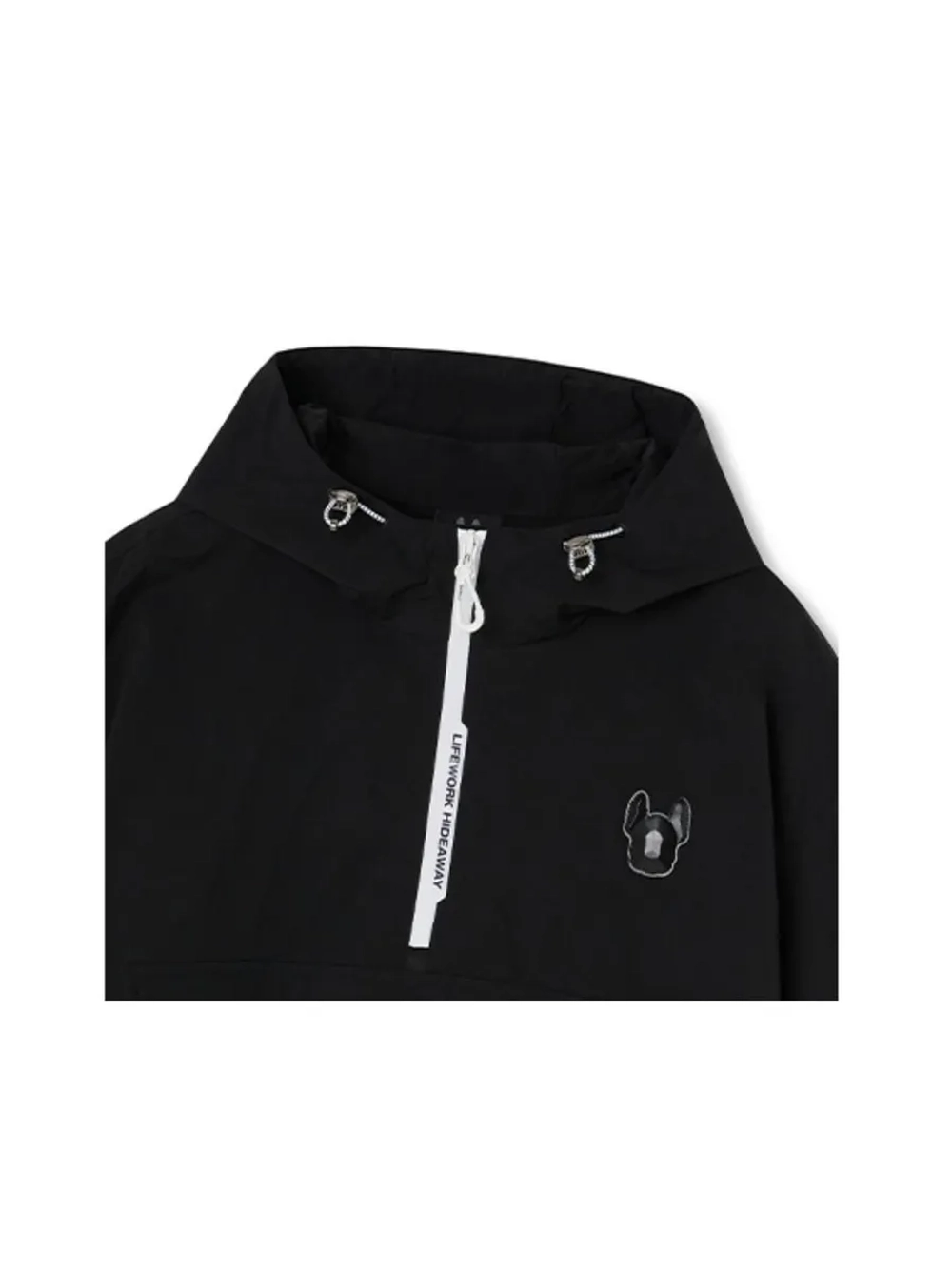 Анорак с капюшоном и короткими рукавами из нейлона