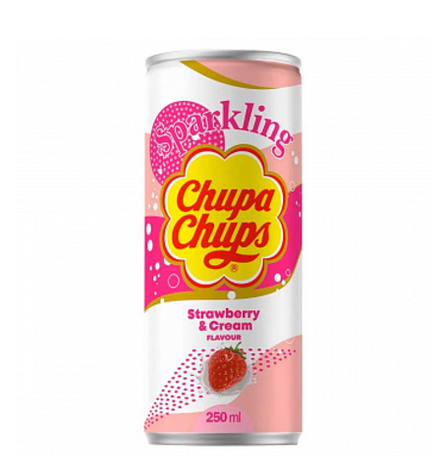 Напиток газированный Chupa Chups со вкусом клубничного крема, 250 мл