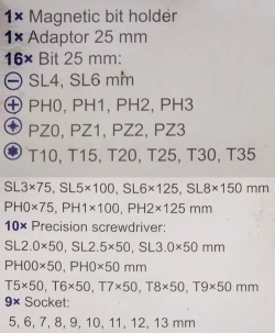 Отвертки в комплекте с битами, набор 44пр. Scheppach Sch-7044B