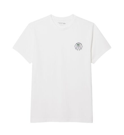 Теннисная футболка Lacoste Ultra Dry Tennis Heritage Badge - white
