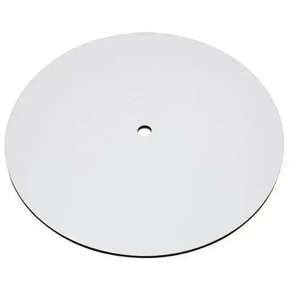 Подложка круглая с отверстием 100/12/3 мм (дерево-ХДФ/белая)