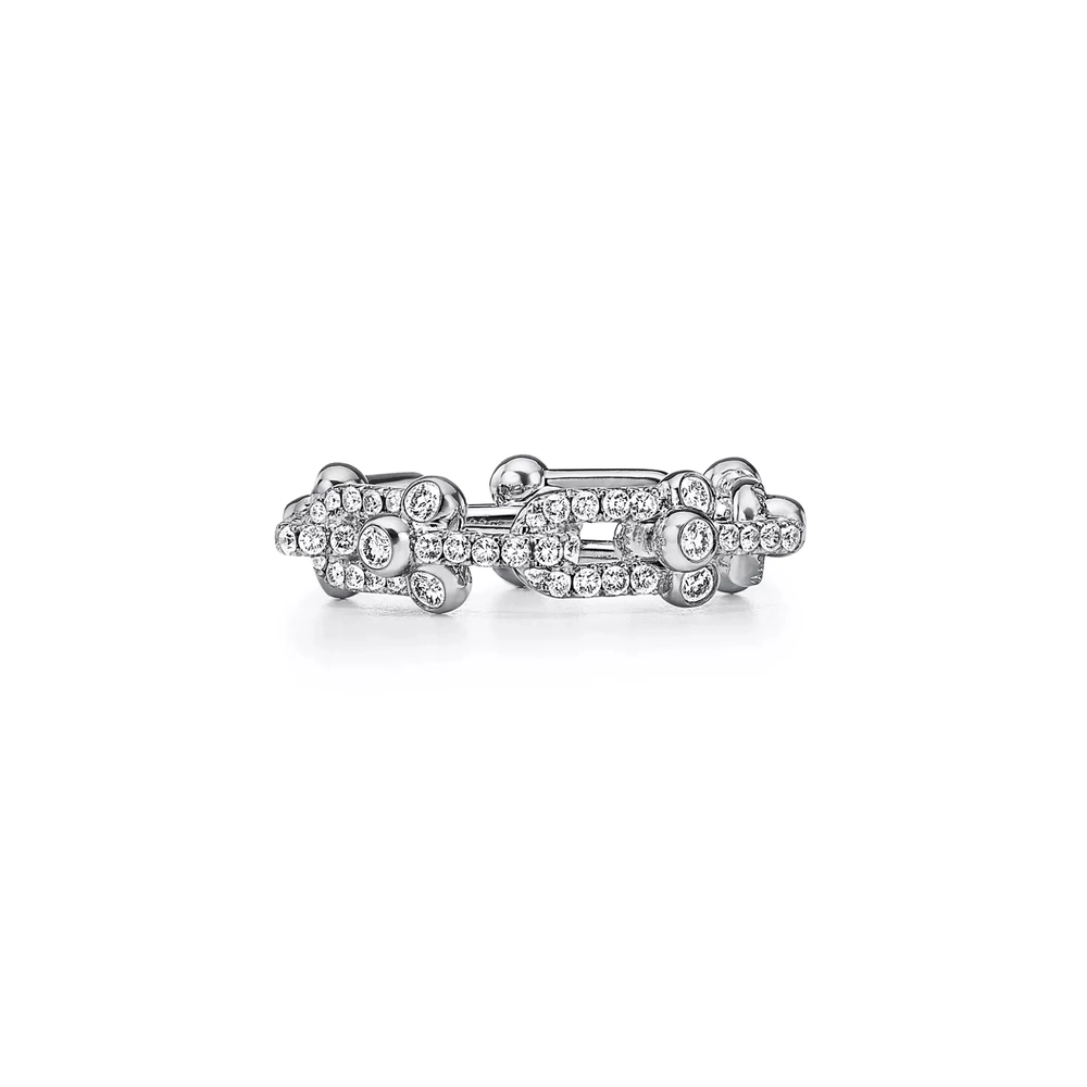 Кольцо из белого золота 18k с бриллиантами, Tiffany 💠💎Hard Wear Small link