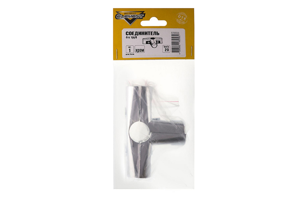 СОЕДИНИТЕЛЬ 4-Х ТРУБ ELEMENT ХРОМ