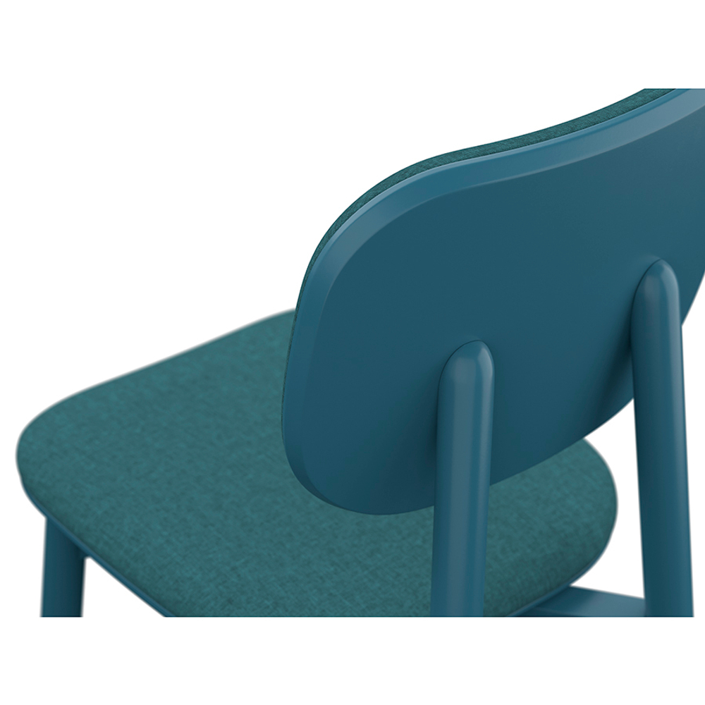 Стул с обивкой saga, рогожка, сине-зеленый