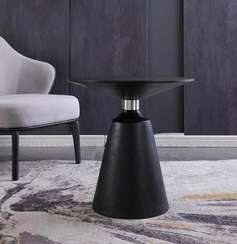 Журнальный столик Nicole, Ø60х60 см, черный с хромом