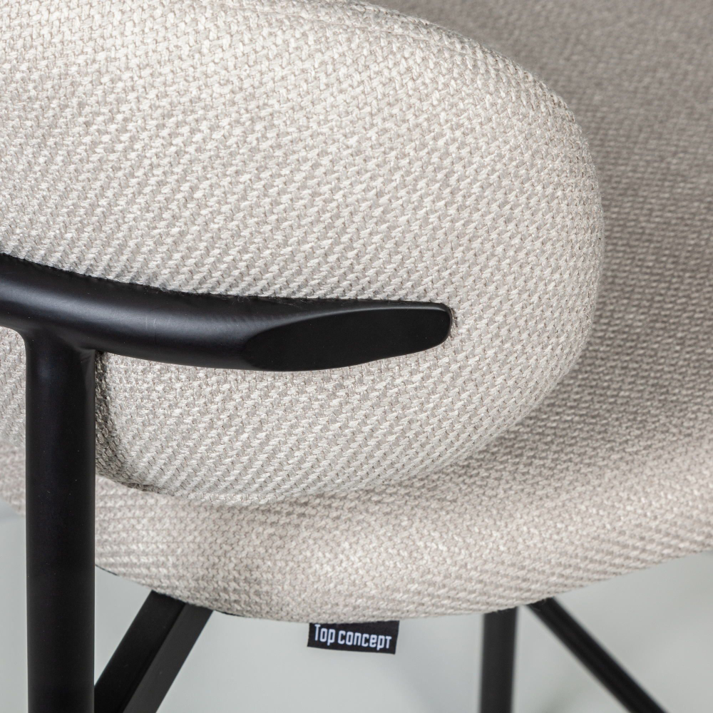 Стул полубарный Adele, ткань, светло-серый