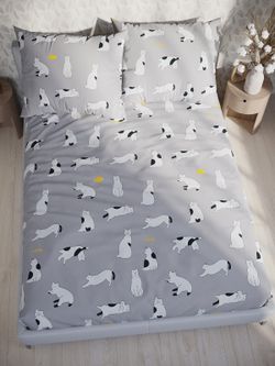 Постельное белье поплин Сказка "Локи" семейное  Наволочка 50х70 см 2 шт Простынь на резинке 160x200 см Пододеяльник 145x215 см 2шт