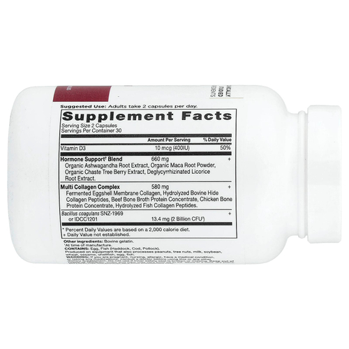 Ancient Nutrition, Hormone Balance, коллаген, 60 капсул