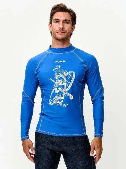 Футболка рашгард лонгслив Sargan Скелетон-Сап UPF 50+ синий