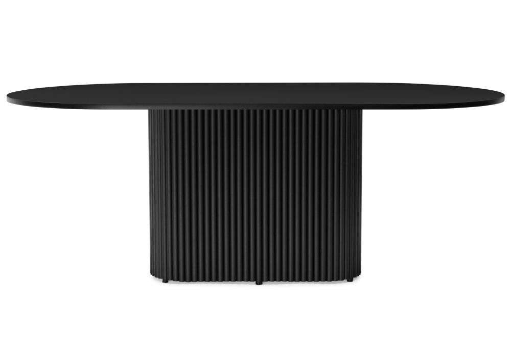 Стол деревянный Woodville Барон О 200 х 90 черная пленка шагрень, черные ноги