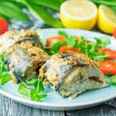 Запеченная скумбрия с горчичным соусом Запеченная скумбрия с горчичным соусом