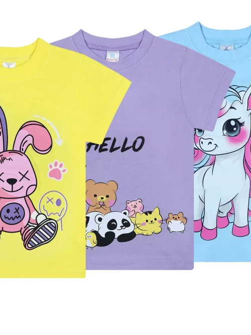 Футболка для садика.девочка.набор 3 шт