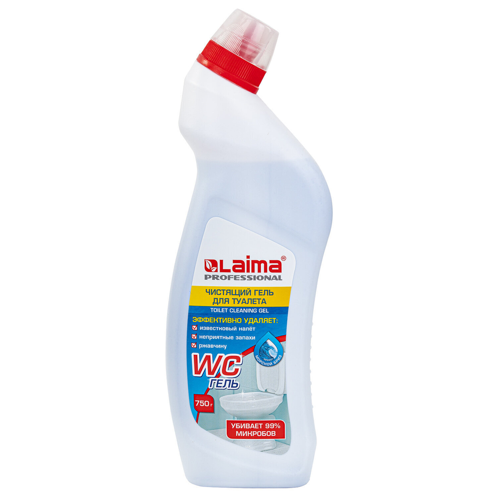 Средство для уборки туалета кислотное 750 г LAIMA PROFESSIONAL "Морской бриз-WC Гель" утенок (12 штук в упаковке)