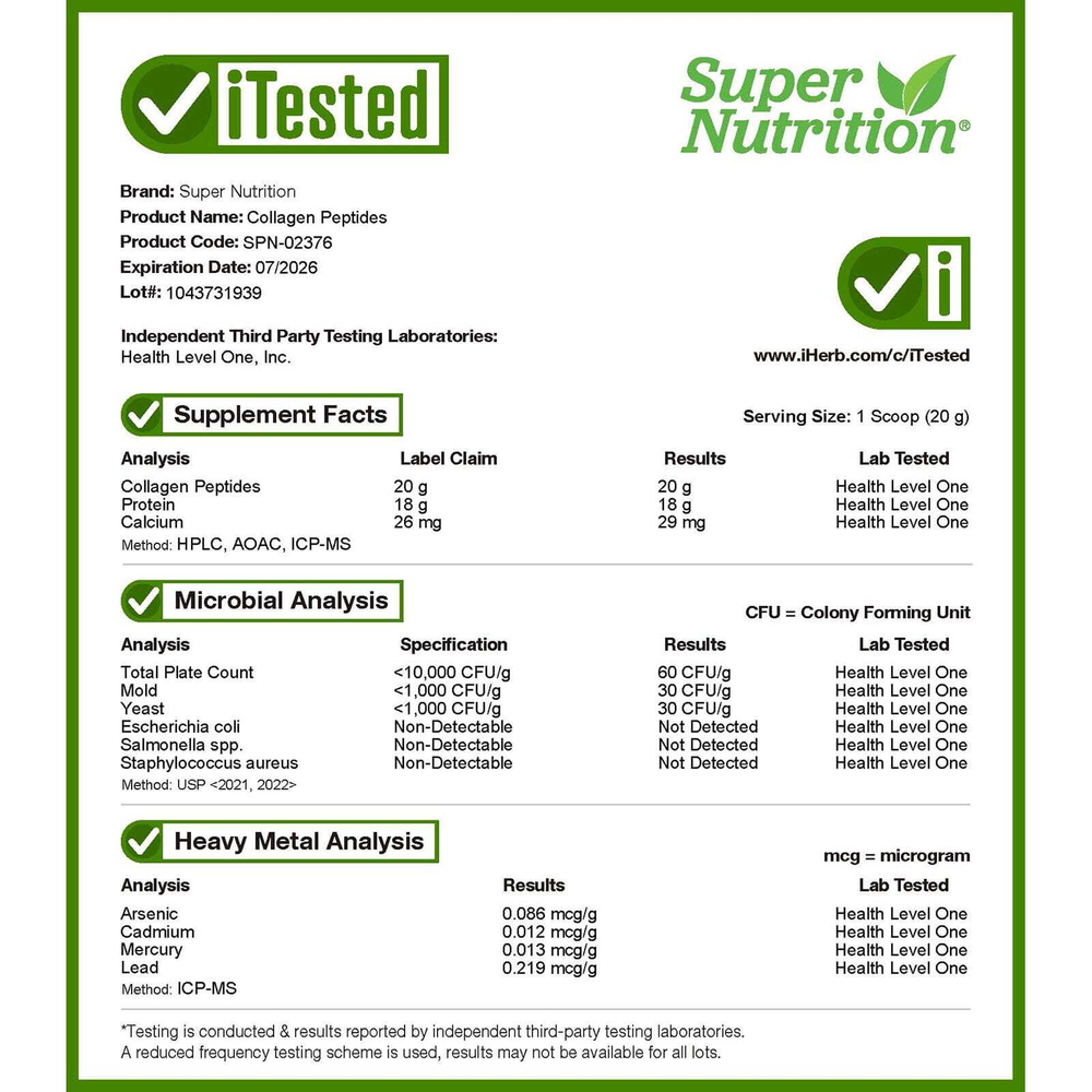 Super Nutrition, пептиды коллагена, без добавок, 280 г (9,88 унции)