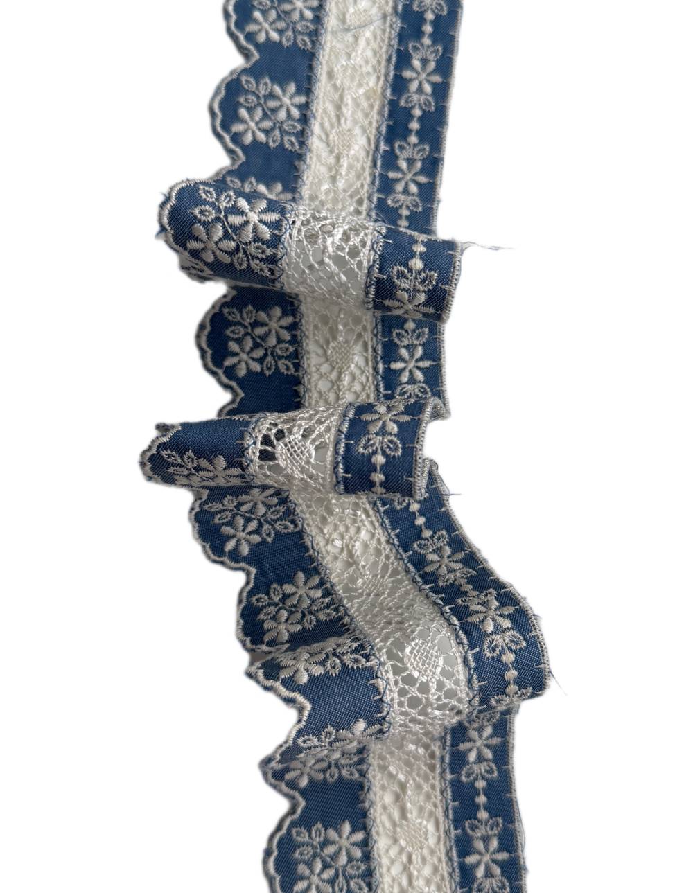 Кружево хлопковое с вышивкой и фистонным краенм ш-5,5. см. Испания