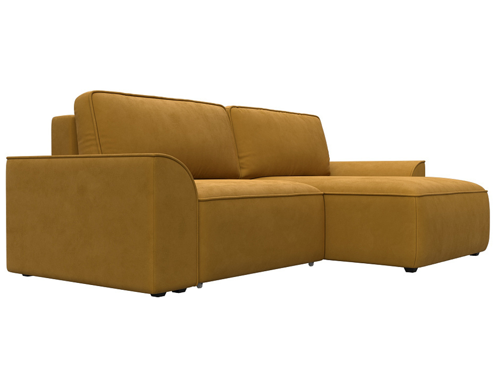 Диван угловой Лига-048 НПБ, BRUT 10 желтый, Велюр, 128269