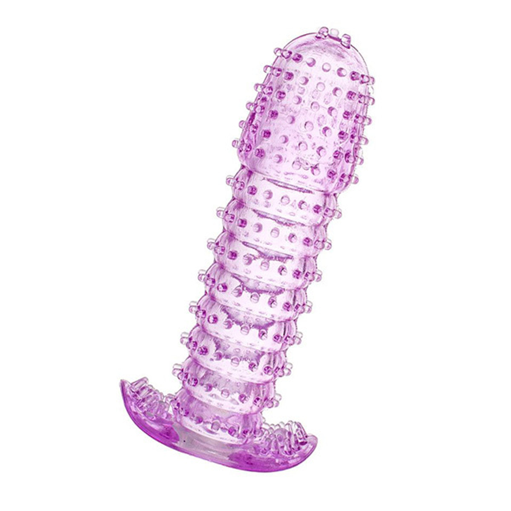 Гелевая фиолетовая насадка с шипами 12см Toyfa Basic 818014-4
