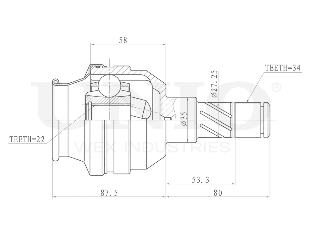 ШРУС внутренний UNIO CVJ-30015