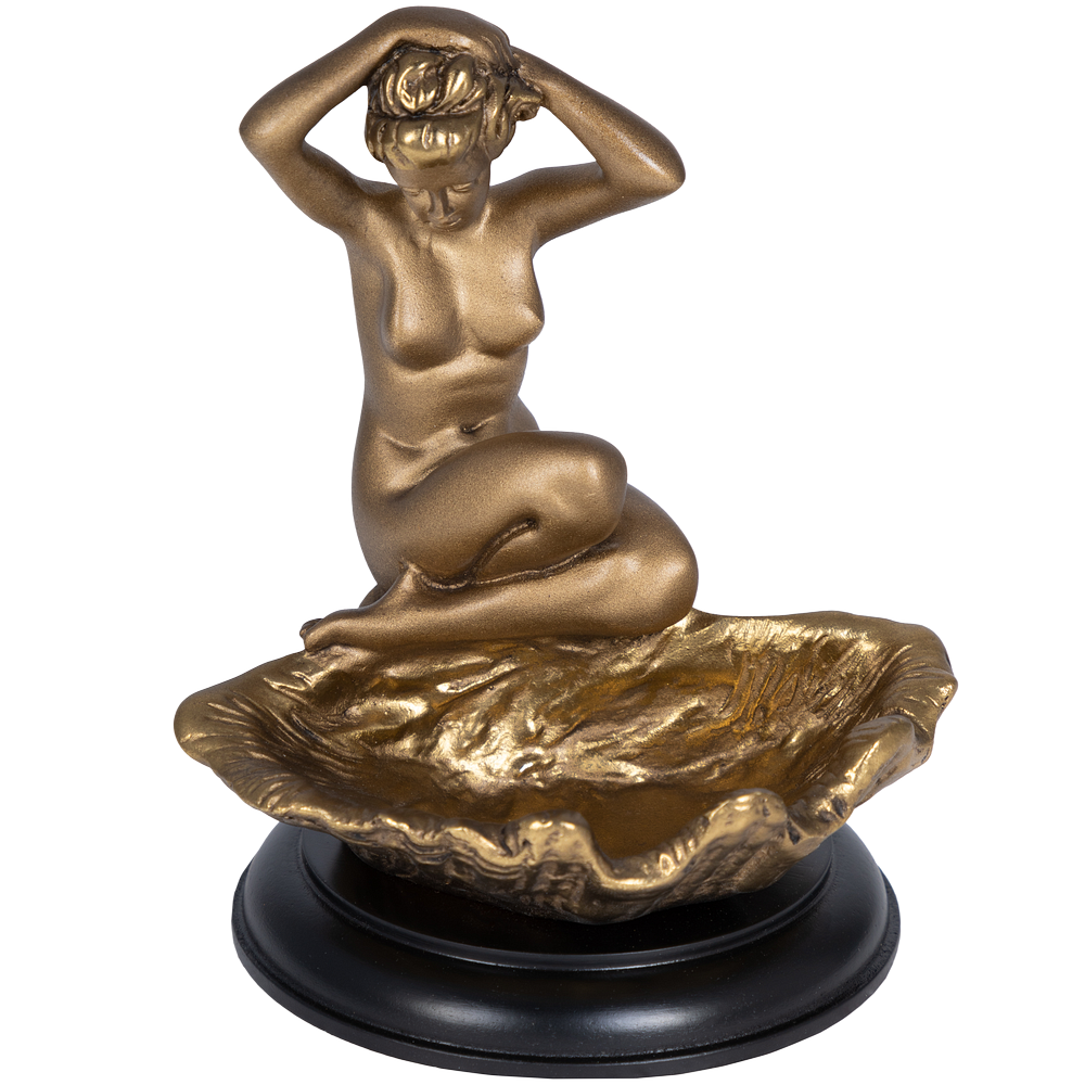 Подставка для украшений Девушка на ракушке Бронза