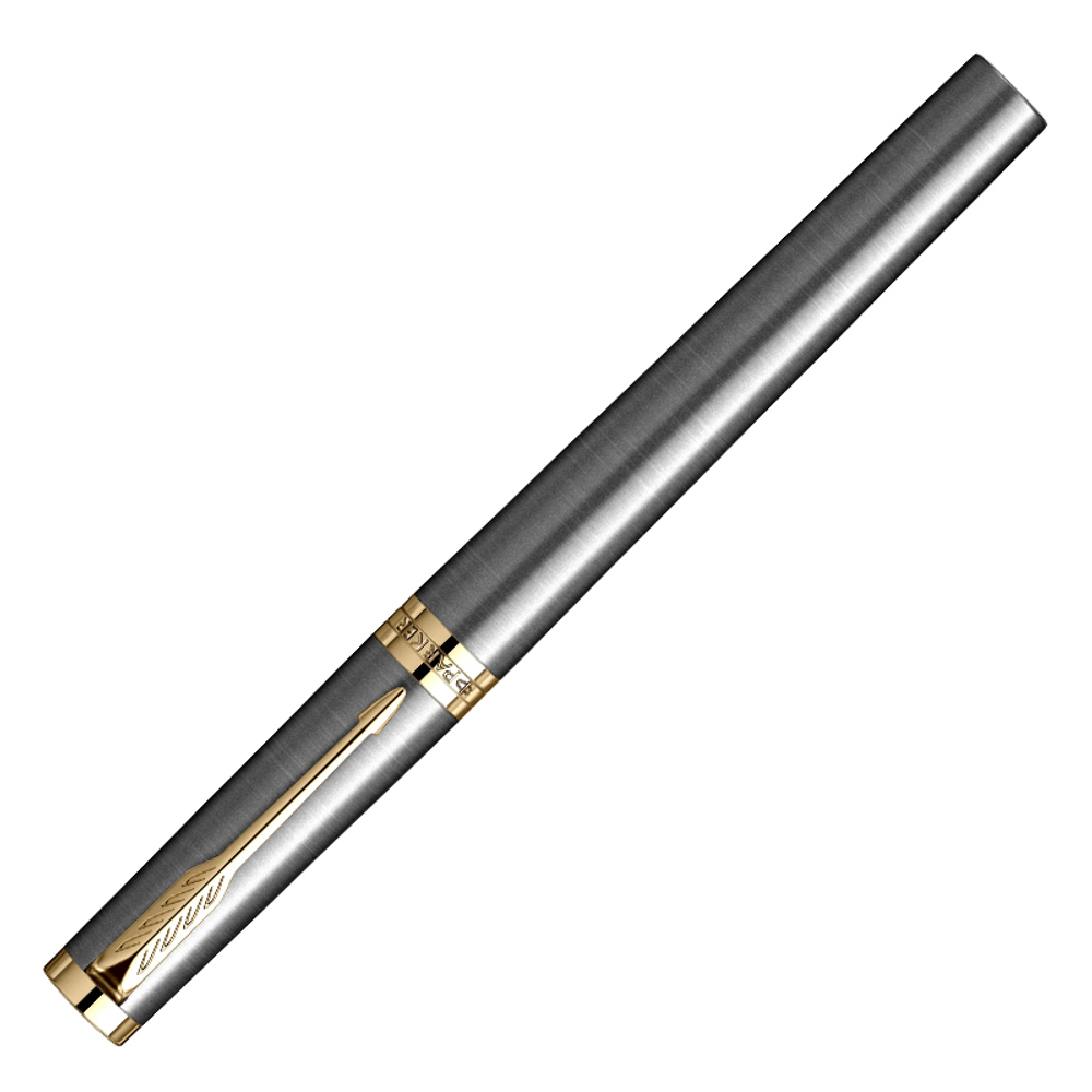 Перьевая ручка Parker Ingenuity Grey Core GT, перо: F (2 картриджа black и blue) в подарочной коробке