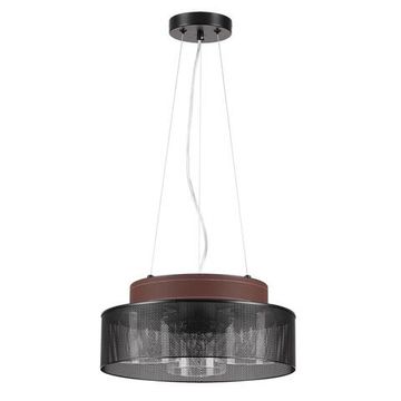 6598/3CY MODERNI LN25 156 черный/черный. коричневый металл, эко кожа/металл, стекло Подвесной светильник Е27 3*60W 220V BASALTO