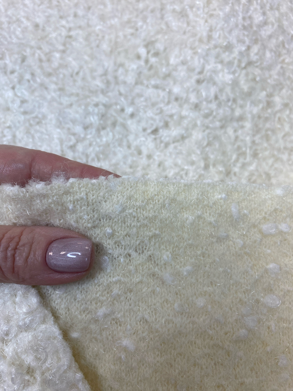 Ткань пальтовая букле (Италия) 48% меринос 13% альпака 26% вискоза 13% п/ам ш-120 см отрез 2.5м