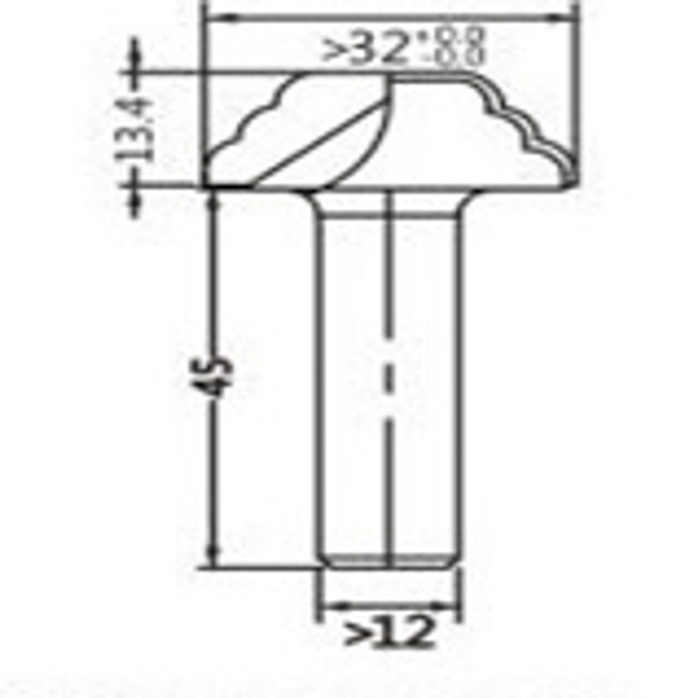 Фреза алмазная филёночная D.32x13,4x58,4 S.12 Z=2