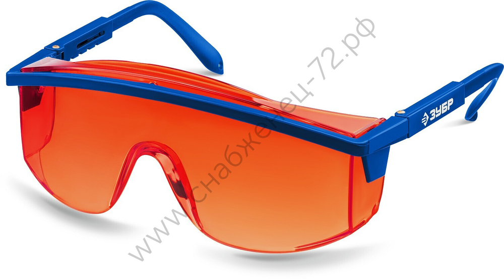 ЗУБР ПРОТОН красные, линза увеличенного размера, открытого типа, защитные очки (110483)