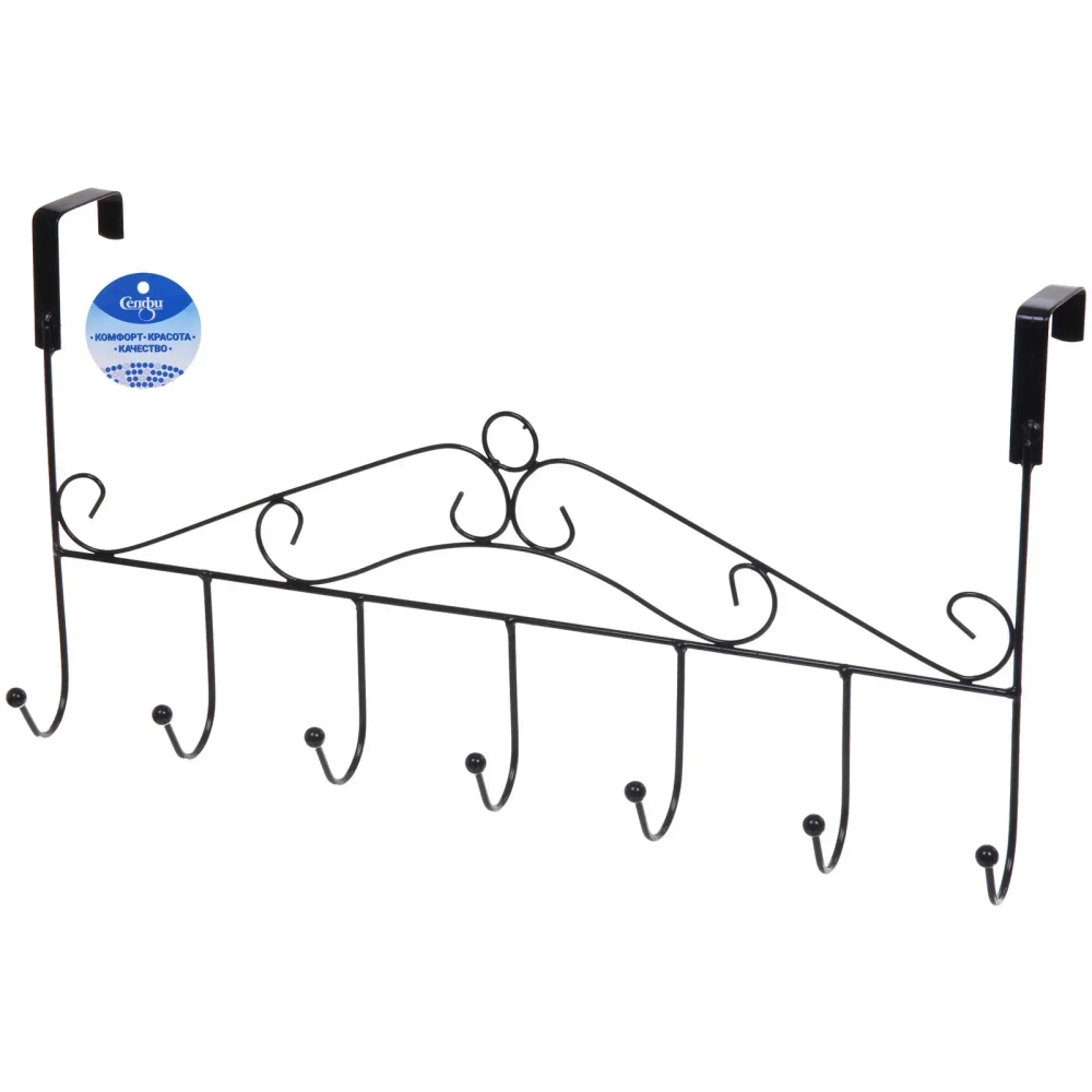 Крючки надверные на планке «ЛОФТ ТАМБЛ», цвет чёрный, 41*22,5см (Лейбл Селфи)