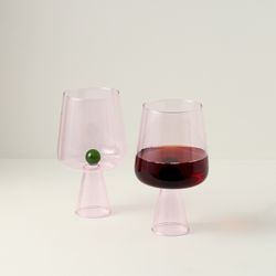 Набор бокалов для вина Orb, 400 мл, розовый/зеленый, 2 шт.