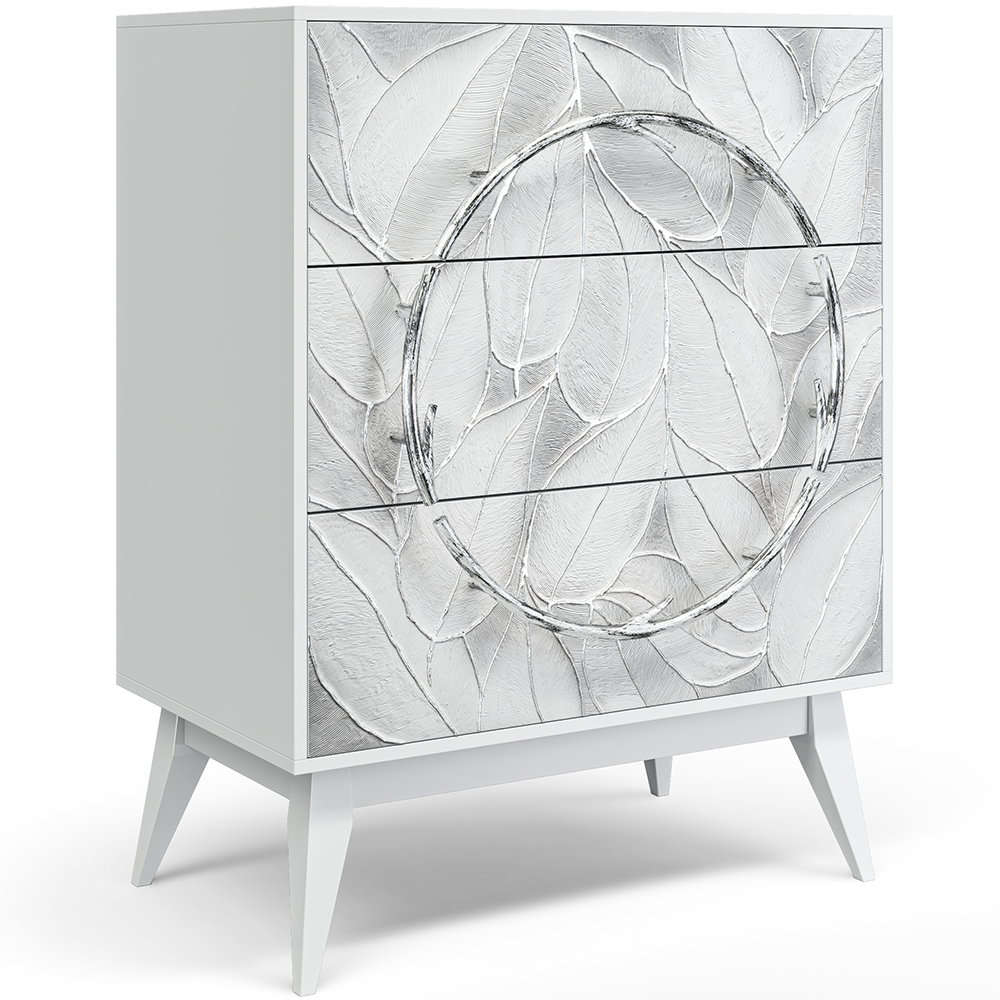 Комод Арт Сканди с 3 ящиками Айс Античное серебро