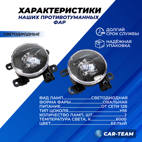 Противотуманные фары (ПТФ) Лада Веста NG светодиодные (аналог) (арт. 261509314R/261556200R)