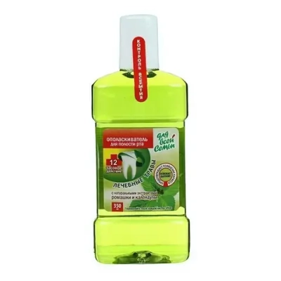 Ополаскиватель для полости рта ДЛЯ ВСЕЙ СЕМЬИ Лечебные травы 350мл