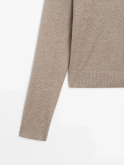 Massimo Dutti Свитер с высоким воротником, кротово-коричневый