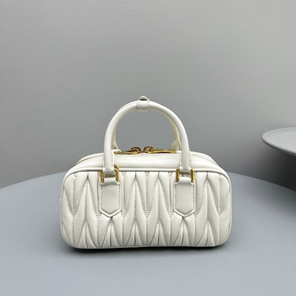Miu Miu Matelasse Nappa Leather Top Handle Bag 24 cm