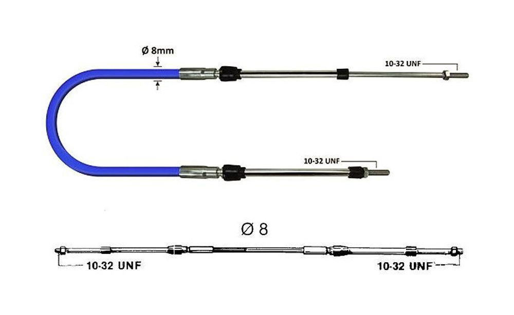 Трос дистанционного управления Ultraflex MachZero, (10 футов - 3 м), 2 шт