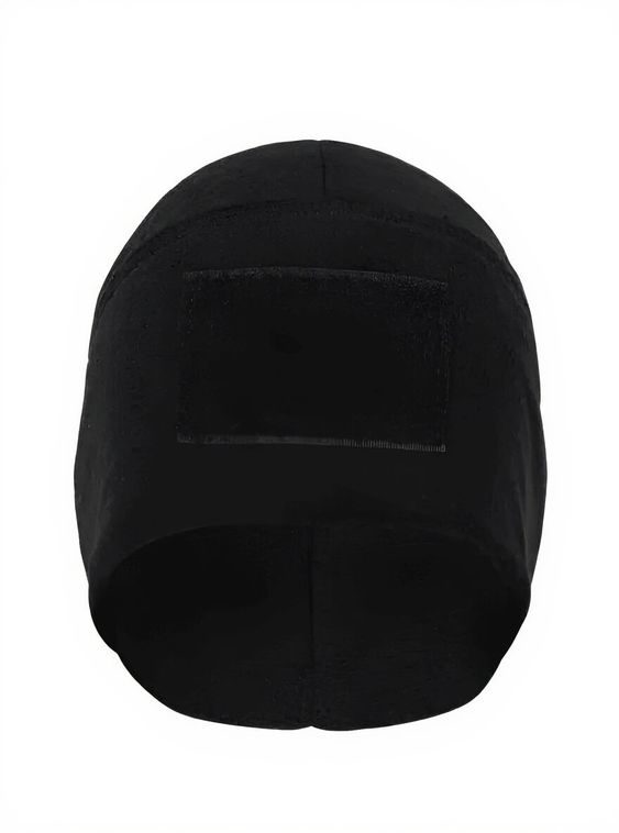 Тактическая военная флисовая шапка с липучкой Черный